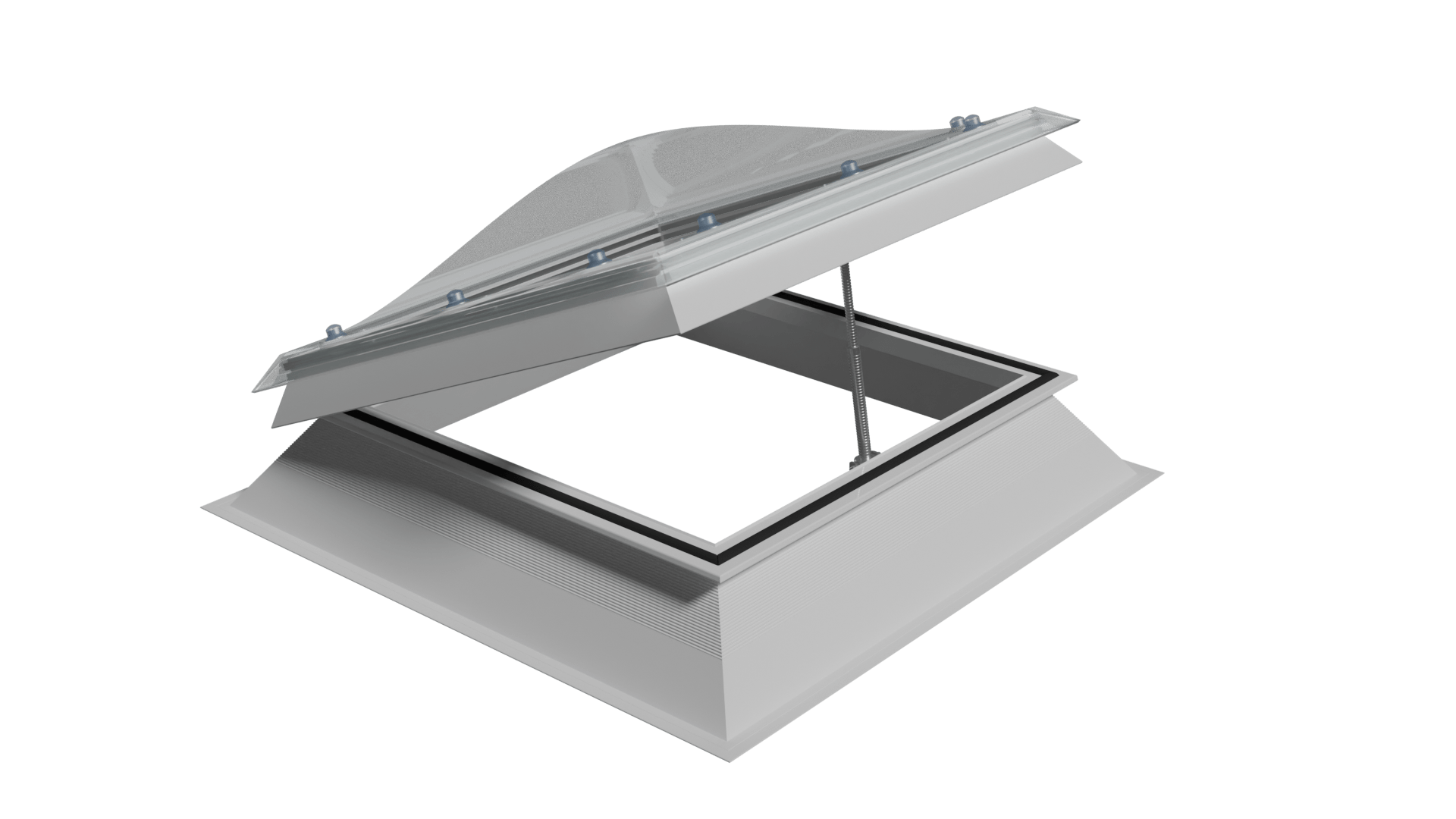 Polycarbonate Rooflight with Hinged uPVC Kerb