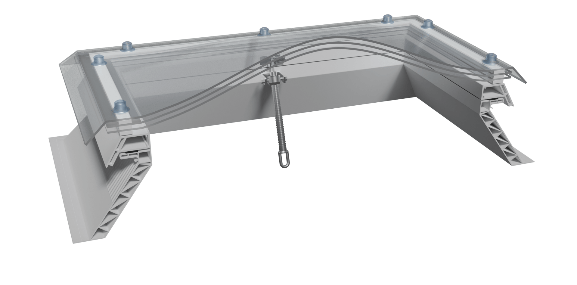 Polycarbonate Rooflight with Hinged uPVC Kerb