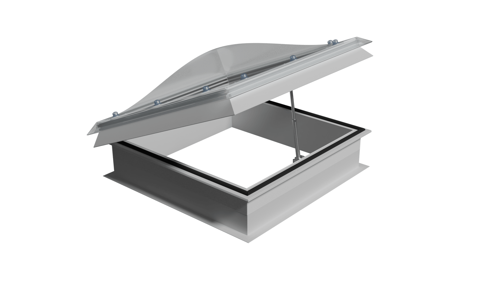 Polycarbonate Rooflight with Hinged uPVC Kerb