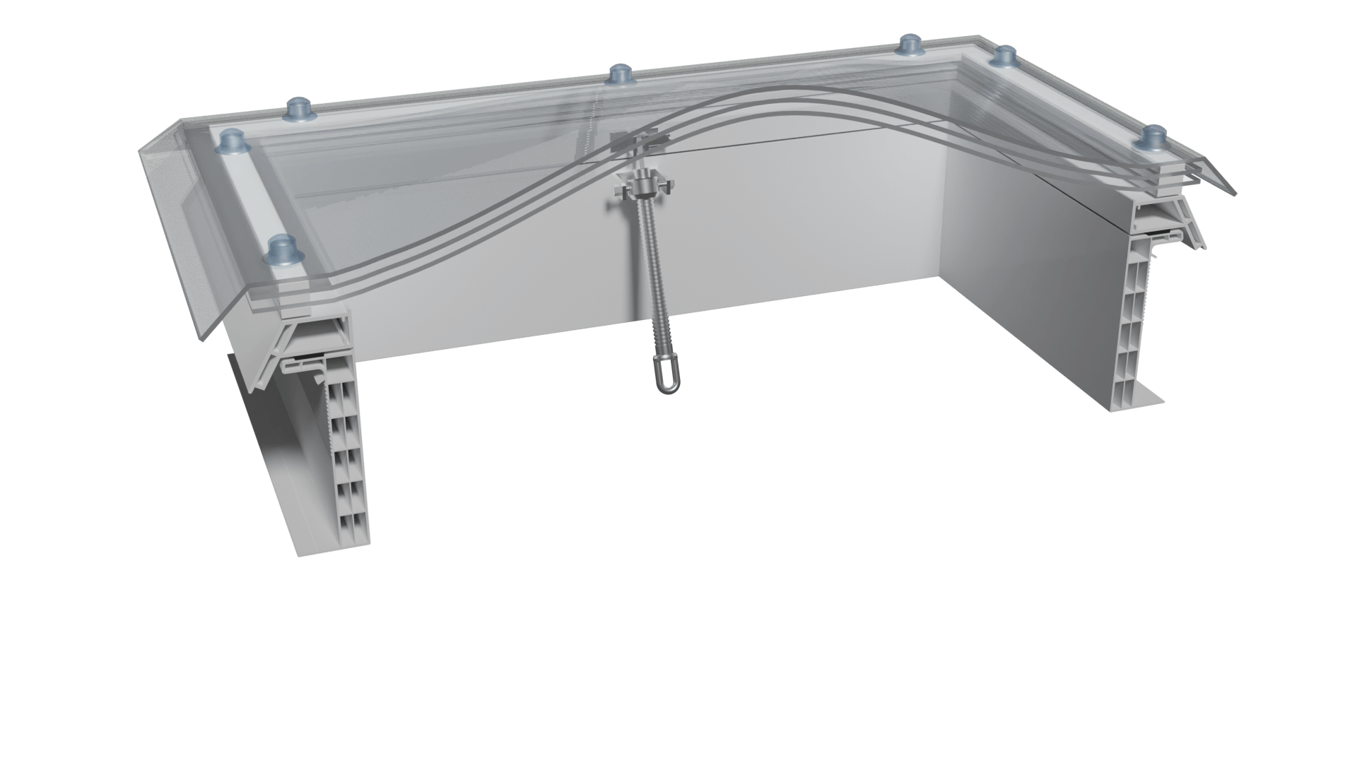Polycarbonate Rooflight with Hinged uPVC Kerb
